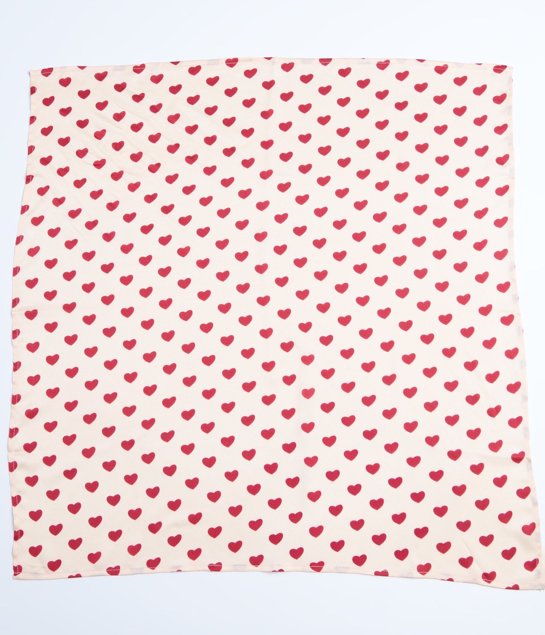 Unique Vintage Ivory & Red Hearts Hair Scarf - Unique Vintage - Womens, ACCESSORIES, HAIR