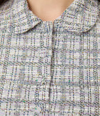 Unique Vintage Lavender Plaid Boucle Peplum Jacket - Unique Vintage - Womens, TOPS, OUTERWEAR
