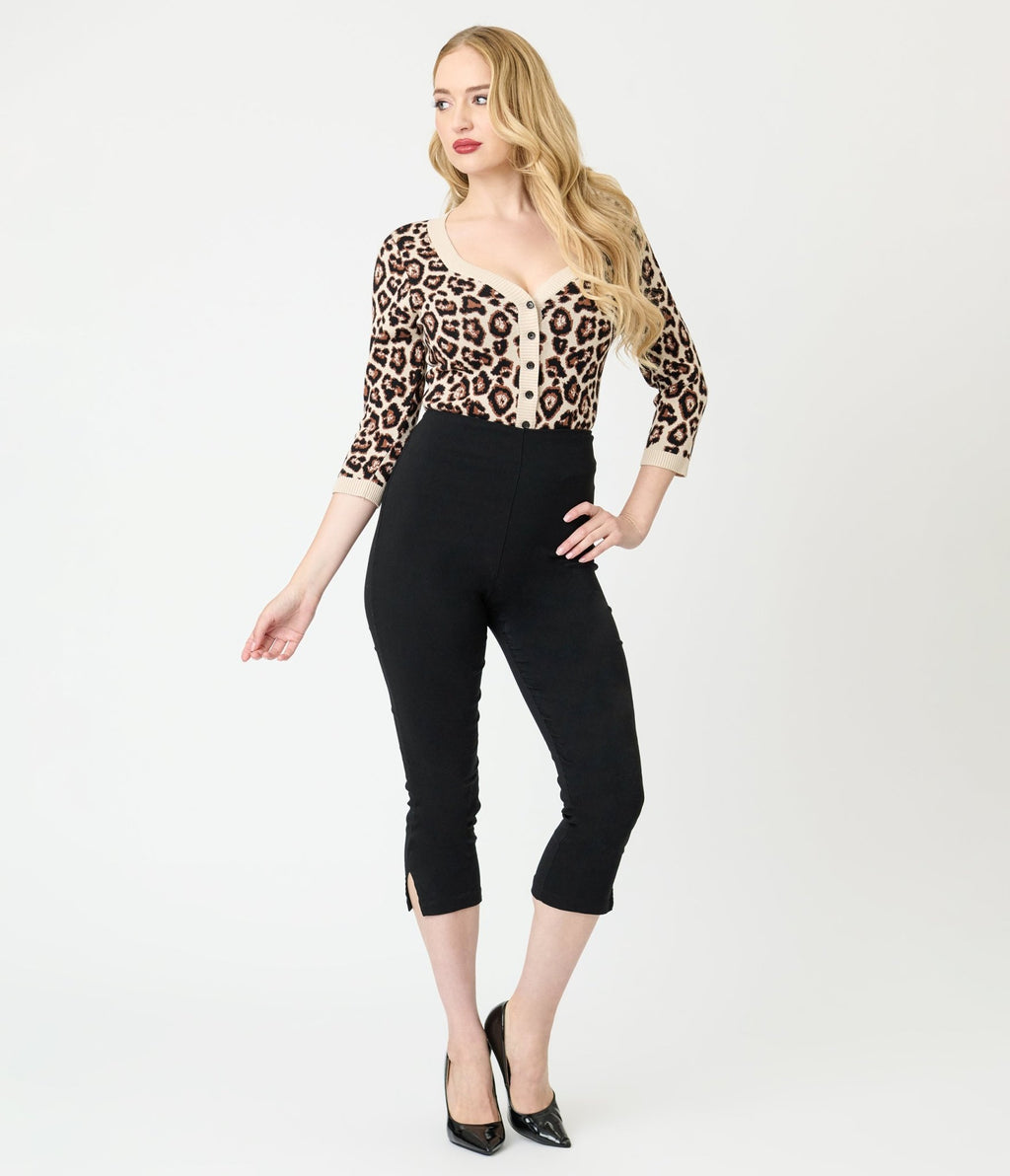 Unique Vintage Leopard Print Cardigan - Unique Vintage - Womens, TOPS, SWEATERS