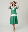 Unique Vintage Light Green & Ivory Wilshire Flapper Dress