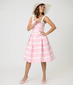 Unique Vintage Light Pink Shopper Sundress - Unique Vintage - Womens, DRESSES, SWING