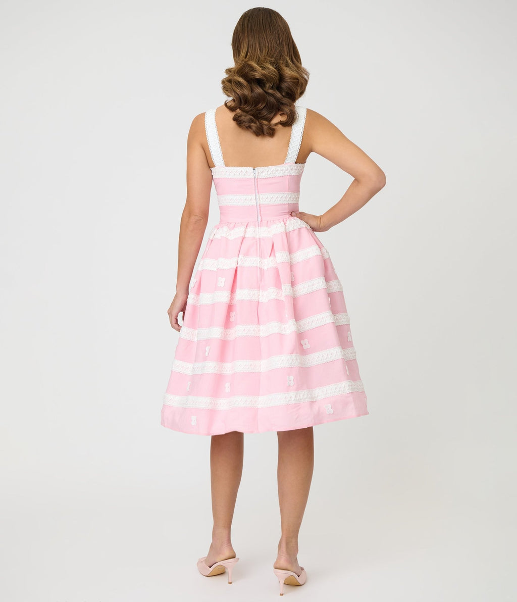Unique Vintage Light Pink Shopper Sundress - Unique Vintage - Womens, DRESSES, SWING