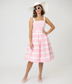 Unique Vintage Light Pink Shopper Sundress - Unique Vintage - Womens, DRESSES, SWING