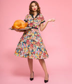 Unique Vintage Magazine Print Alexis Swing Dress - Unique Vintage - Womens, DRESSES, SWING