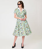 Unique Vintage Mint Sushi Print Shirt Dress - Unique Vintage - Womens, DRESSES, SWING
