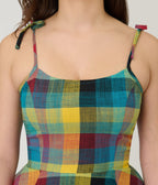 Unique Vintage Multi Plaid Cotton Bobbie Swing Dress - Unique Vintage - Womens, DRESSES, SWING