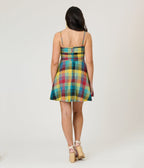Unique Vintage Multicolor Plaid Cotton Flare Dress - Unique Vintage - Womens, DRESSES, FIT AND FLARE
