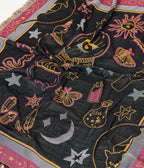 Unique Vintage Mystical Icons Fringe Blanket - Unique Vintage - Womens, ACCESSORIES, GIFTS/HOME