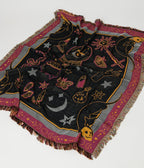 Unique Vintage Mystical Icons Fringe Blanket - Unique Vintage - Womens, ACCESSORIES, GIFTS/HOME