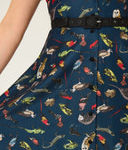 Unique Vintage Navy Creatures Print Alexis Swing Dress - Unique Vintage - Womens, DRESSES, SWING