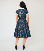 Unique Vintage Navy Creatures Print Alexis Swing Dress - Unique Vintage - Womens, DRESSES, SWING