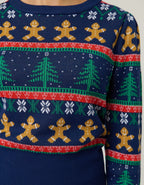Unique Vintage Navy & Gingerbread Men Fair Isle Sweater - Unique Vintage - Womens, TOPS, SWEATERS