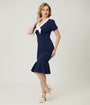 Unique Vintage Navy Holloway Wiggle Dress