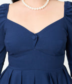 Unique Vintage Navy Lamar Swing Dress - Unique Vintage - Womens, DRESSES, SWING