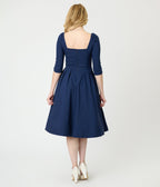 Unique Vintage Navy Lamar Swing Dress - Unique Vintage - Womens, DRESSES, SWING