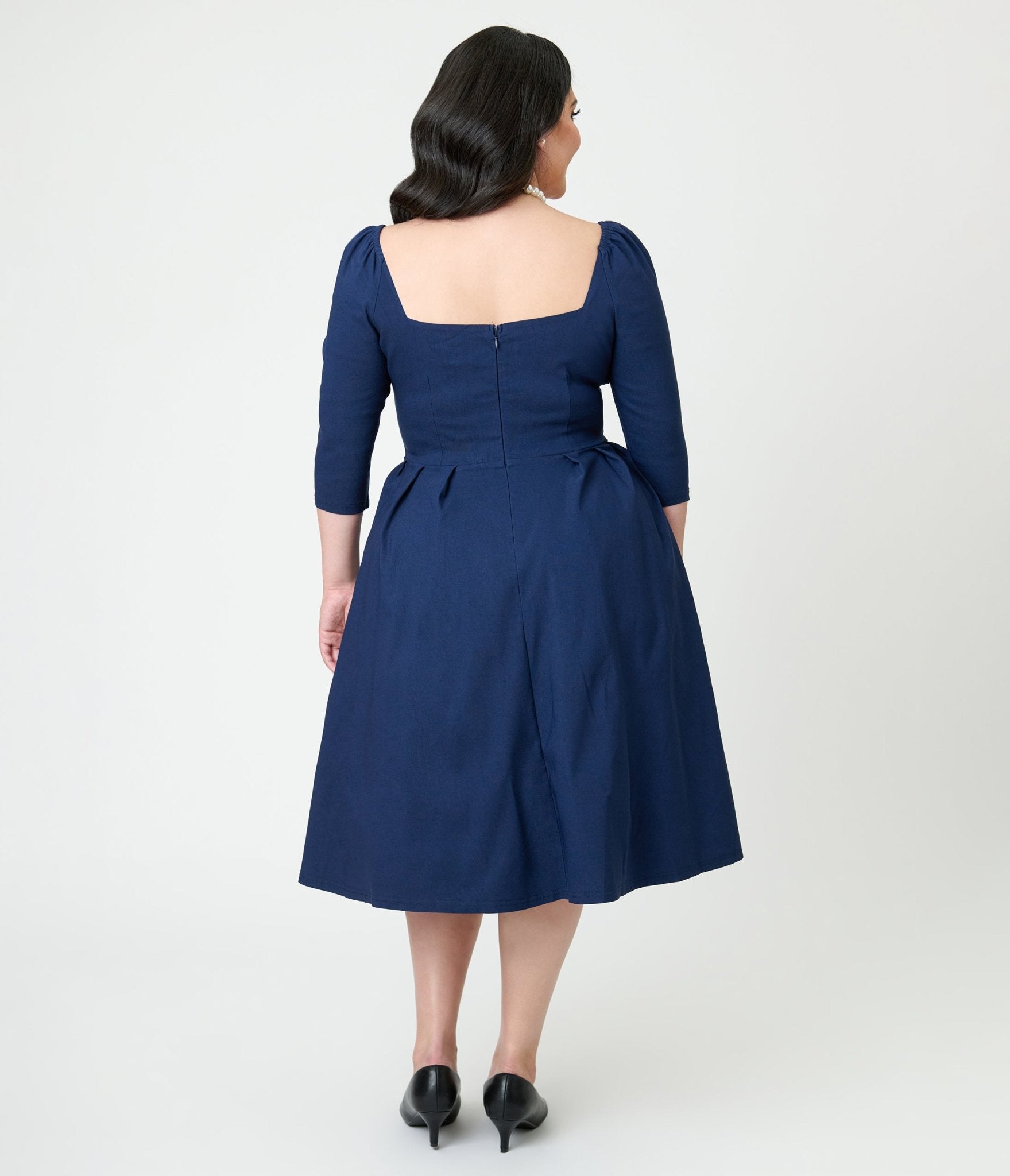 Unique Vintage Navy Lamar Swing Dress - Unique Vintage - Womens, DRESSES, SWING