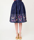 Unique Vintage Navy Tarot Gellar Swing Skirt - Unique Vintage - Womens, BOTTOMS, SKIRTS