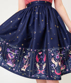 Unique Vintage Navy Tarot Gellar Swing Skirt - Unique Vintage - Womens, BOTTOMS, SKIRTS
