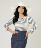 Unique Vintage Navy & White Stripe Gracie Top - Unique Vintage - Womens, TOPS, KNIT TOPS