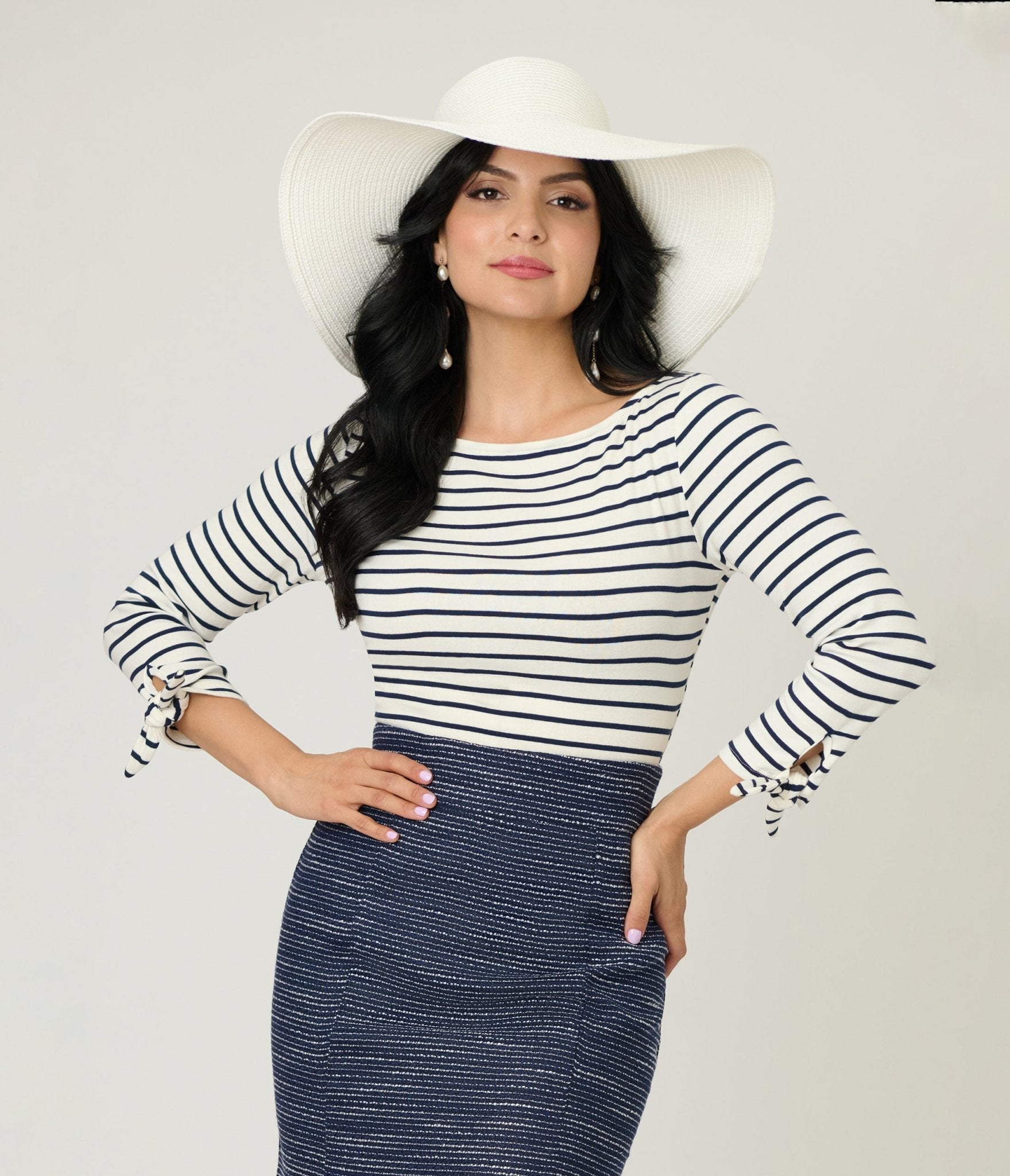 Unique Vintage Navy & White Stripe Gracie Top - Unique Vintage - Womens, TOPS, KNIT TOPS