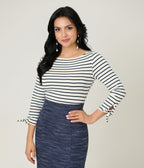 Unique Vintage Navy & White Stripe Gracie Top - Unique Vintage - Womens, TOPS, KNIT TOPS