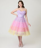 Unique Vintage Ombre Sunset Cupcake Swing Dress - Unique Vintage - Womens, DRESSES, PROM AND SPECIAL OCCASION