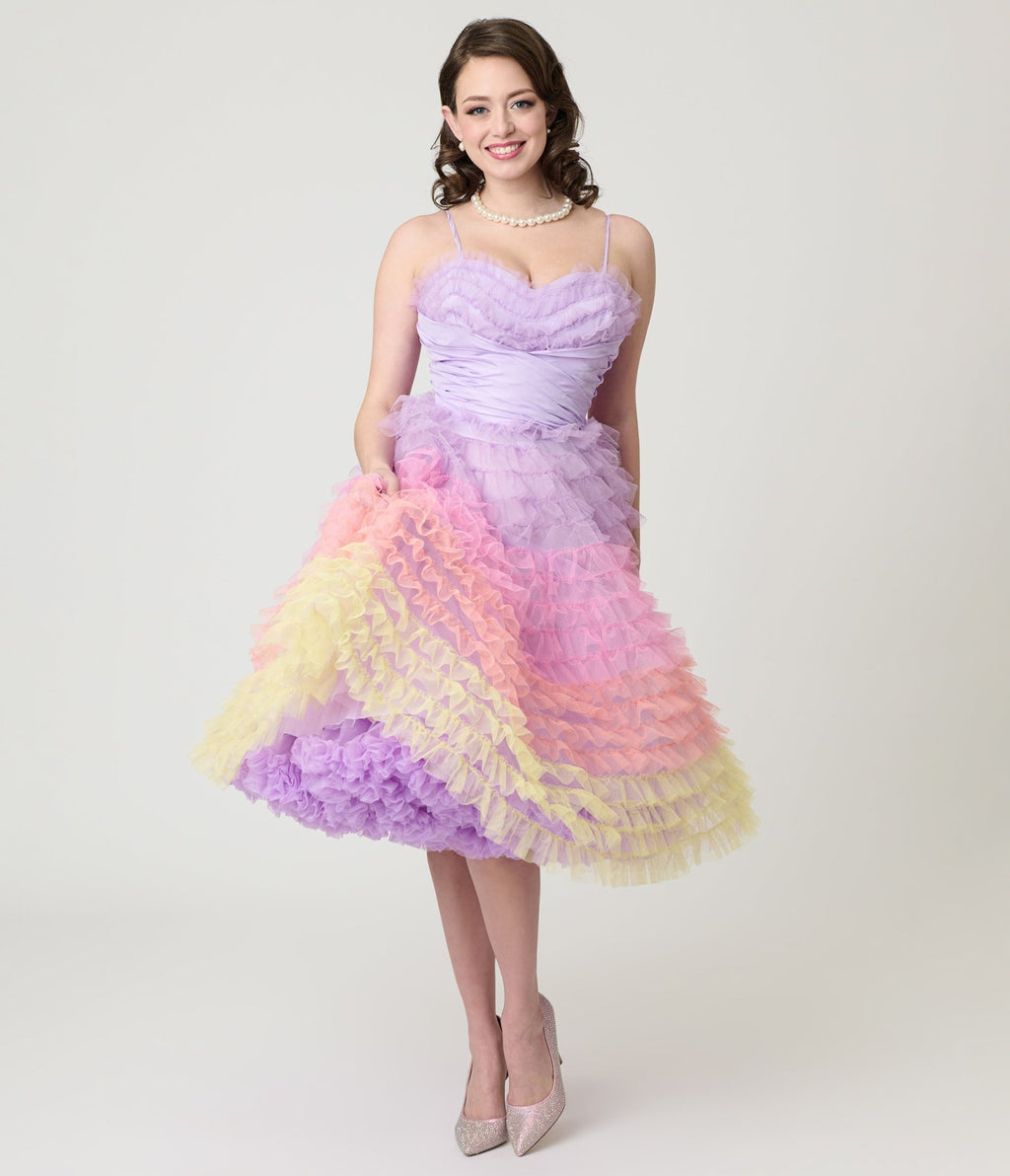 Unique Vintage Ombre Sunset Cupcake Swing Dress - Unique Vintage - Womens, DRESSES, PROM AND SPECIAL OCCASION