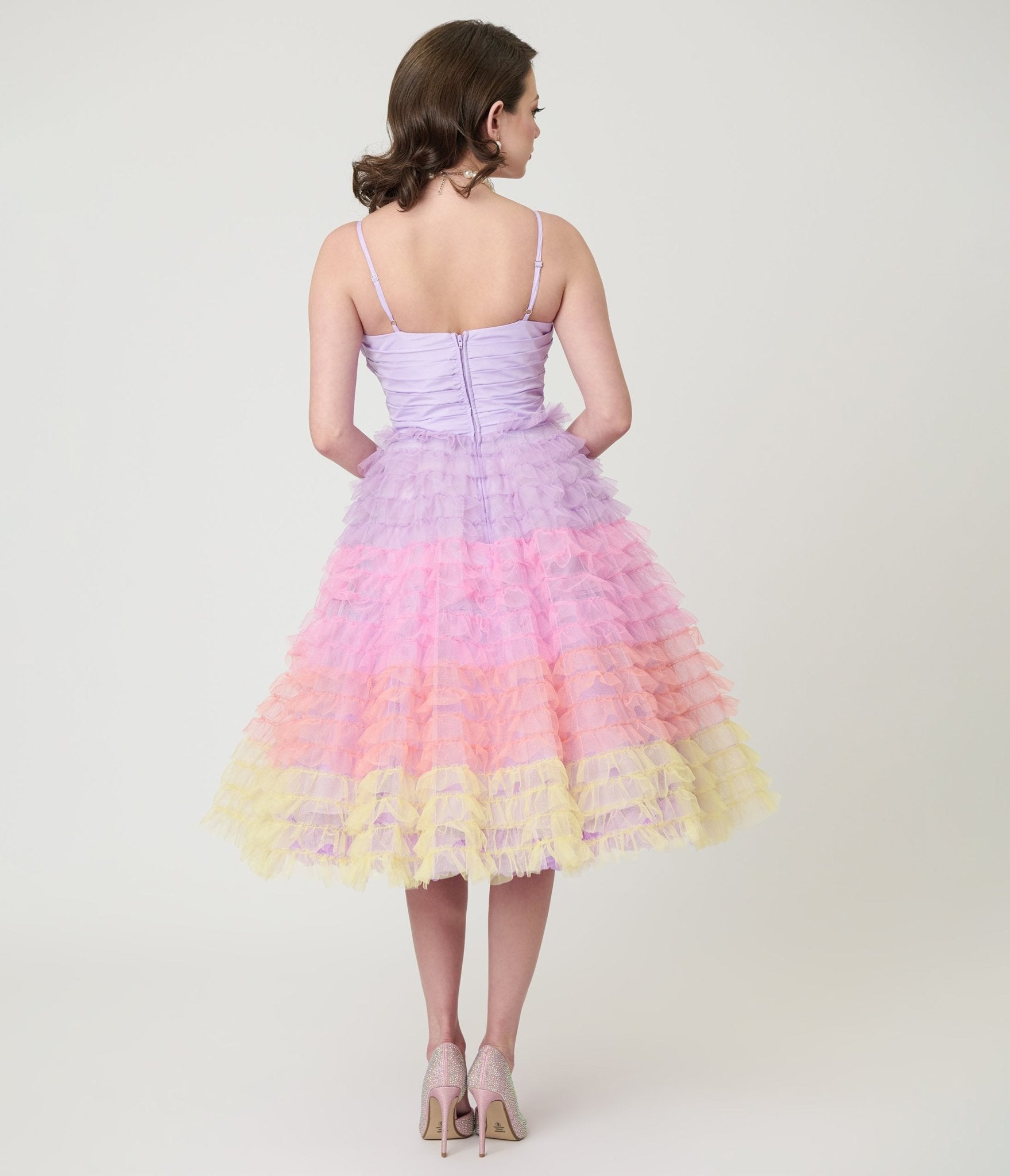 Unique Vintage Ombre Sunset Cupcake Swing Dress XL/14-16 Unique Vintage Ombre Sunset Cupcake Swing Dress XL/14-16