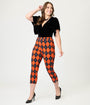 Unique Vintage Orange Argyle Rachelle Capri Pants