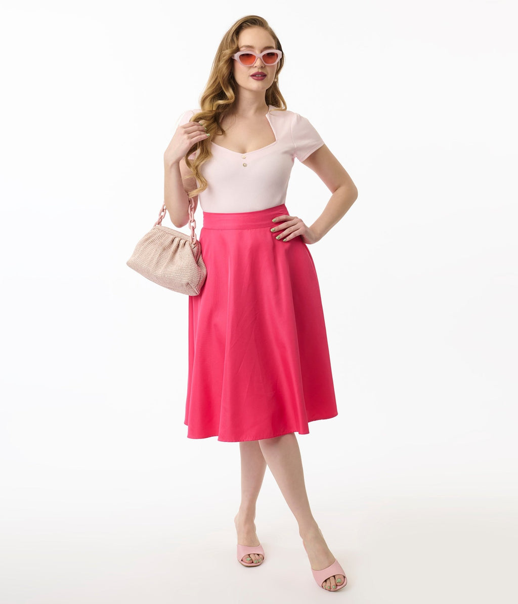 Unique Vintage Pale Pink Pentagon Collar Knit Top - Unique Vintage - Womens, TOPS, KNIT TOPS