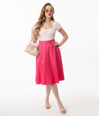 Unique Vintage Pale Pink Pentagon Collar Knit Top - Unique Vintage - Womens, TOPS, KNIT TOPS