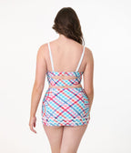 Unique Vintage Pastel Madras Plaid Sailor Swim Bottom - Unique Vintage - Womens, SWIM, BOTTOM