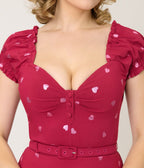 Unique Vintage Pink Heart Ohara Swing Dress - Unique Vintage - Womens, DRESSES, SWING