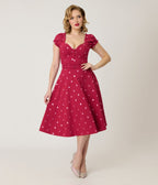 Unique Vintage Pink Heart Ohara Swing Dress - Unique Vintage - Womens, DRESSES, SWING