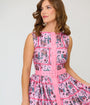 Unique Vintage Pink Mythical Creatures Sleeveless Button Swing Dress