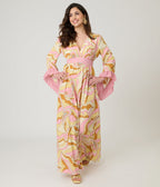 Unique Vintage Pink Paisley Maxi Dress - Unique Vintage - Womens, DRESSES, MAXI