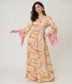 Unique Vintage Pink Paisley Maxi Dress - Unique Vintage - Womens, DRESSES, MAXI