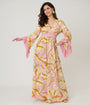 Unique Vintage Pink Paisley Maxi Dress