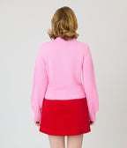 Unique Vintage Pink Rainbow Cropped Cardigan - Unique Vintage - Womens, TOPS, SWEATERS