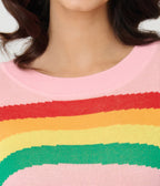 Unique Vintage Pink Rainbow Stripe Minou Sweater - Unique Vintage - Womens, TOPS, SWEATERS