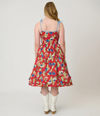 Unique Vintage Pinup Cowgirl Print Sleeveless Swing Dress - Unique Vintage - Womens, DRESSES, SWING