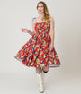 Unique Vintage Pinup Cowgirl Print Sleeveless Swing Dress