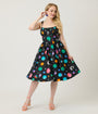 Unique Vintage Planets Print Sleeveless Cotton Swing Dress