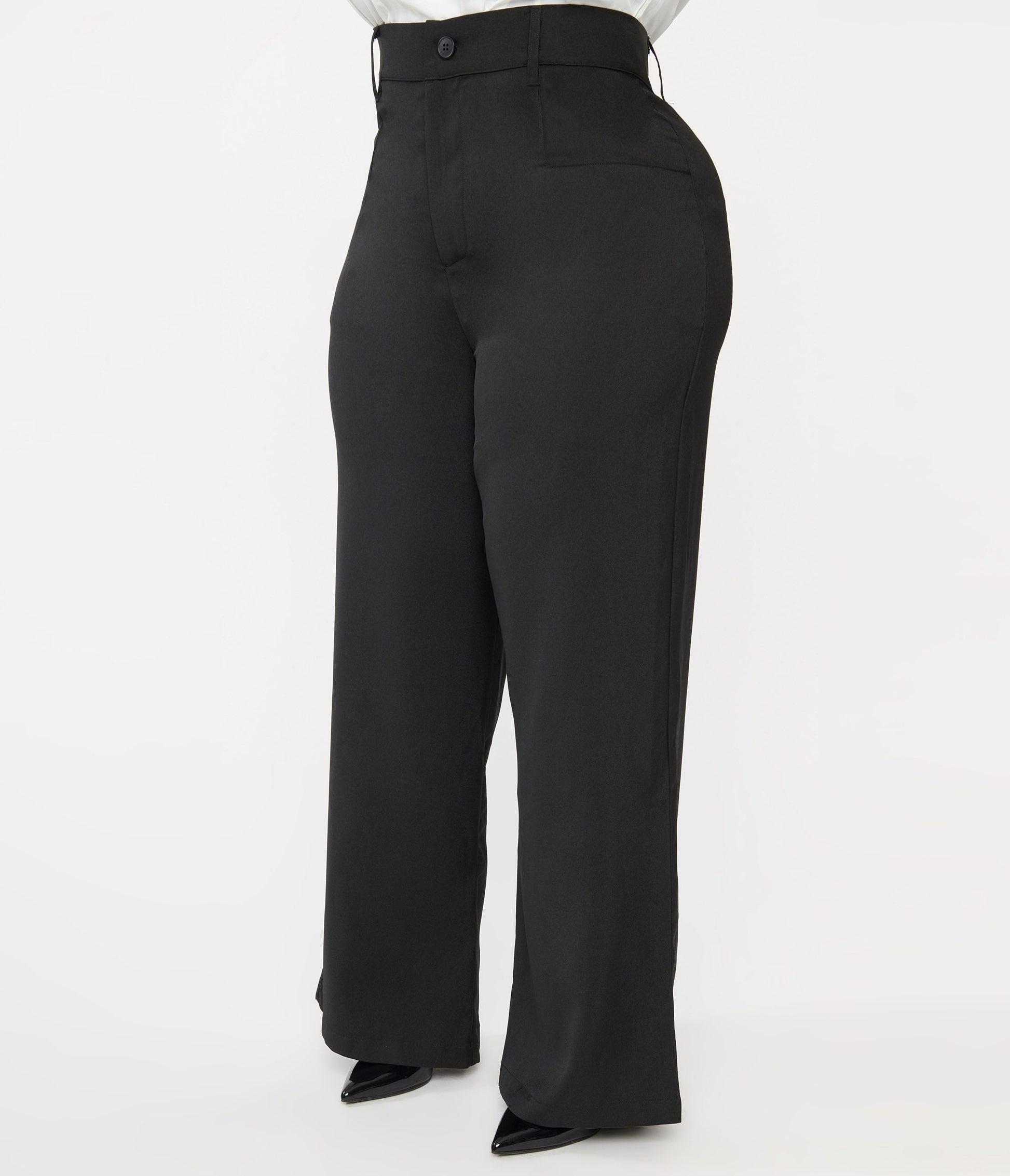 Unique Vintage Plus Size 1940s Black Ginger Pants - Unique Vintage - Womens, BOTTOMS, PANTS