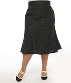 Unique Vintage Plus Size 1940s Black Lurex Tweed Tina Trumpet Skirt - Unique Vintage - Womens, BOTTOMS, SKIRTS