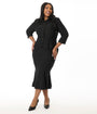 Unique Vintage Plus Size 1940s Black Trumpet Skirt