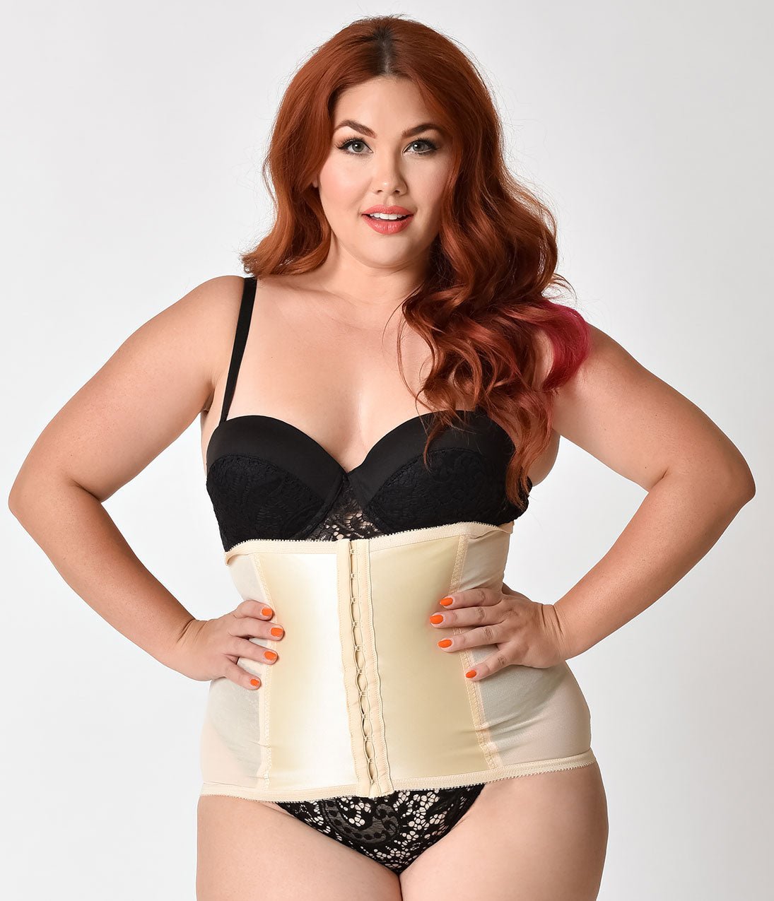 Unique Vintage Plus Size 1950s Beige Stretch Waist Cincher - Unique Vintage - Womens, ACCESSORIES, LINGERIE