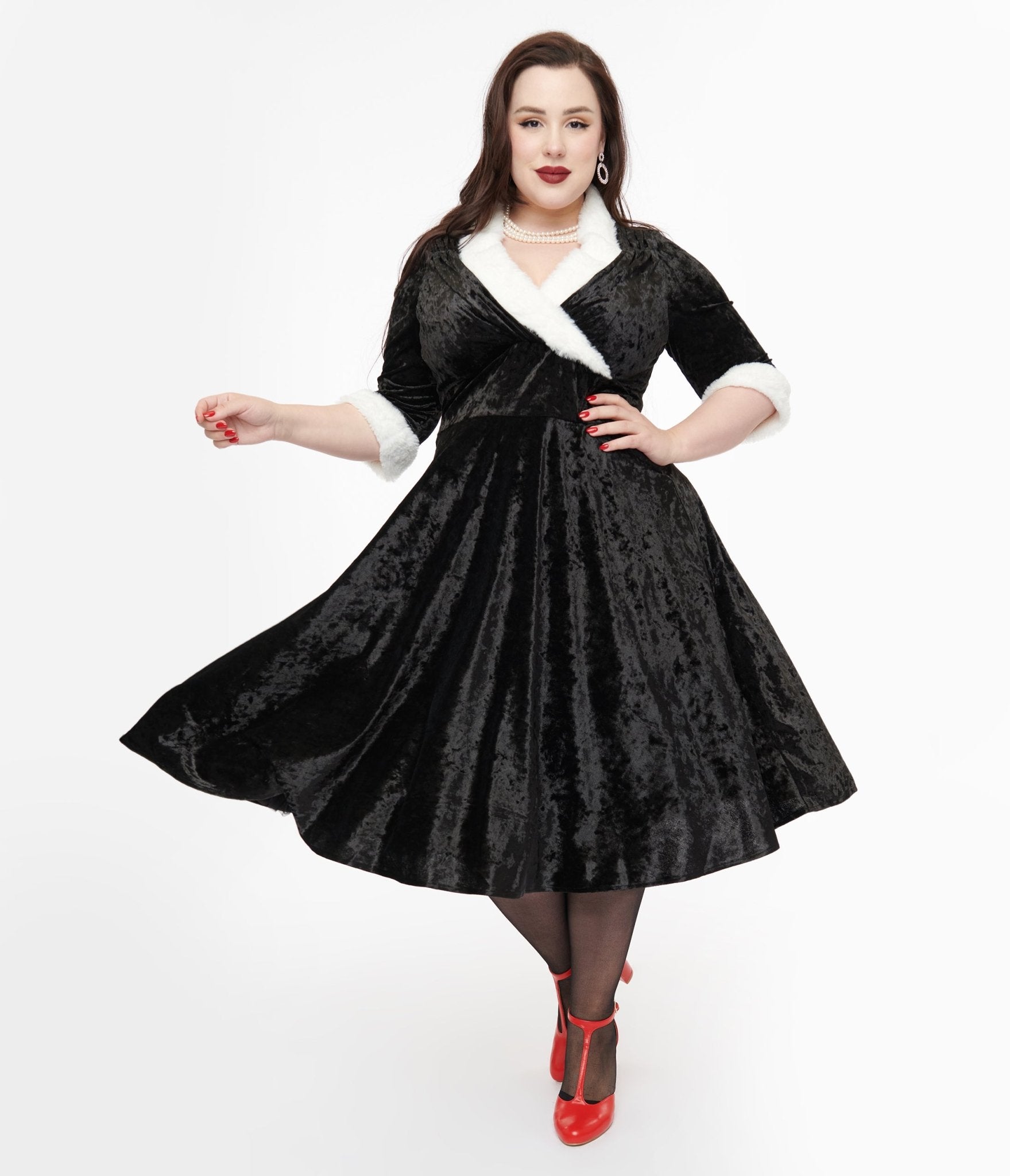 Plus size crushed velvet dress sales