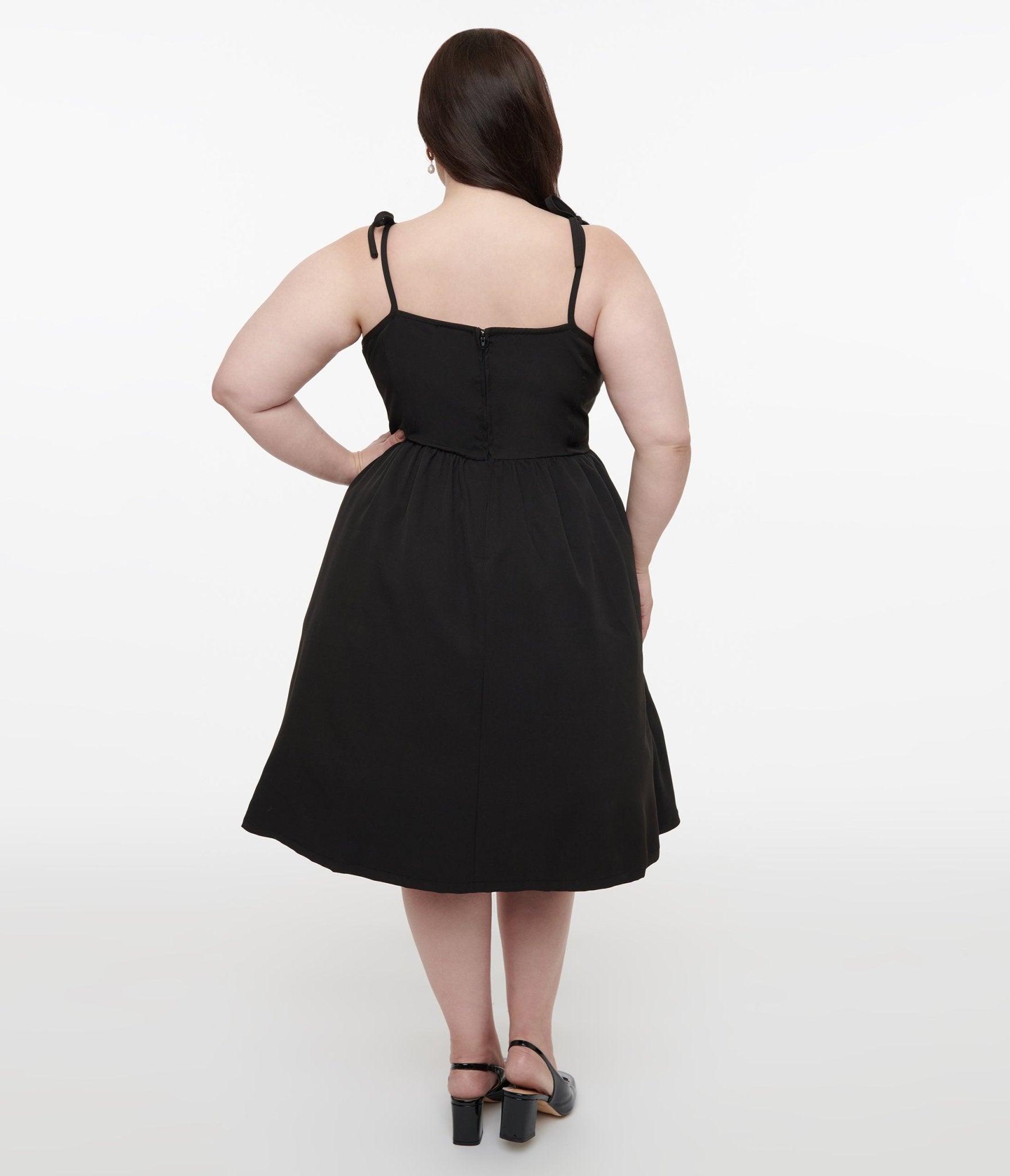 Unique Vintage Plus Size 1950s Black & Glow in the Dark Skeleton Bobbie Swing Dress - Unique Vintage - Womens, DRESSES, SWING
