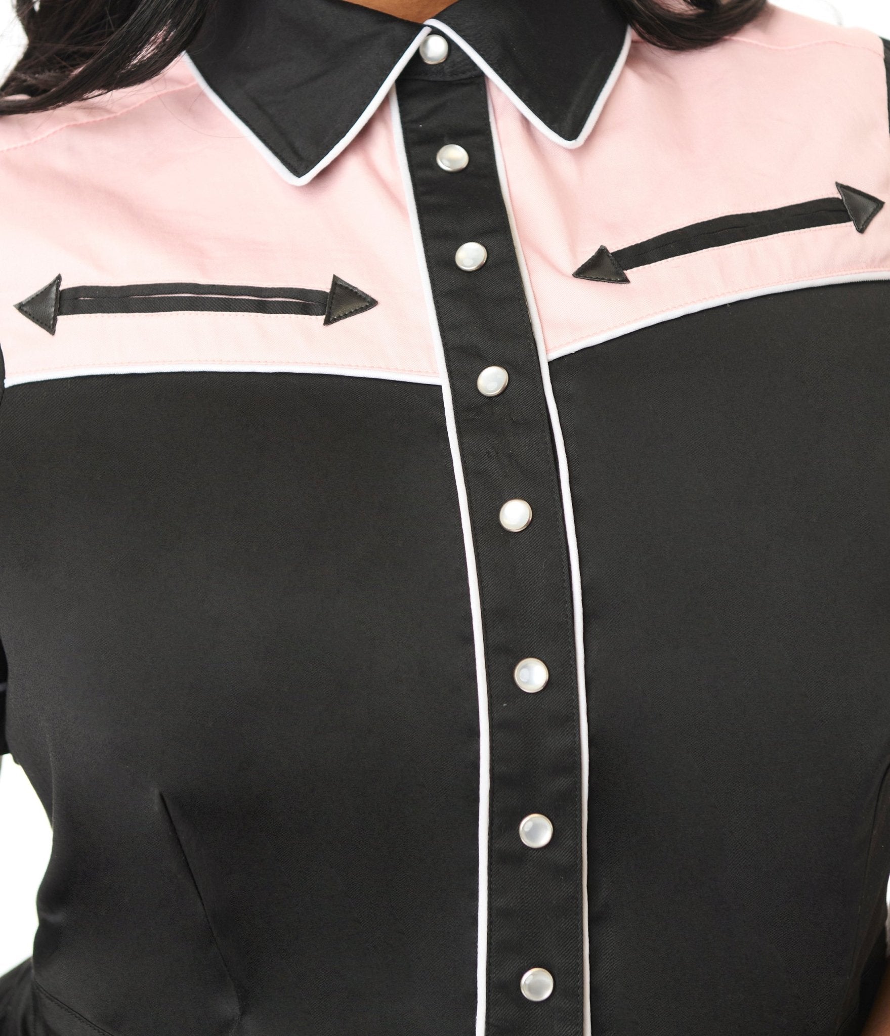 Unique Vintage Plus Size 1950s Black & Pink Rodeo Ready Romper - Unique Vintage - Womens, BOTTOMS, ROMPERS AND JUMPSUITS